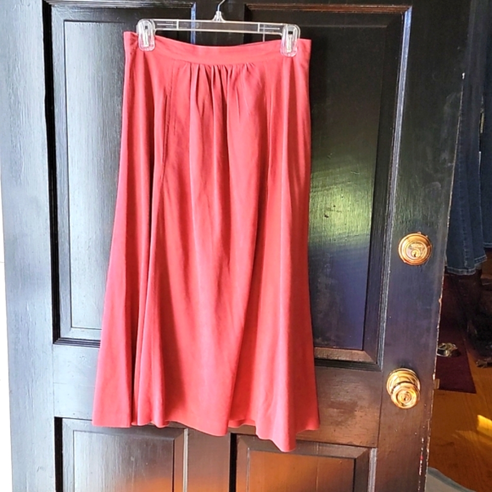 Midi Faux Suede Skirt